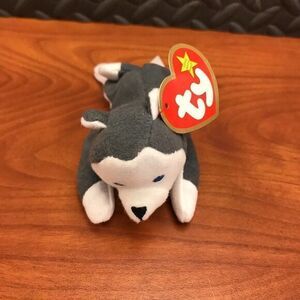 TY Teenie Beanie Babie - Nook‎ the Husky gray/white husky 1993